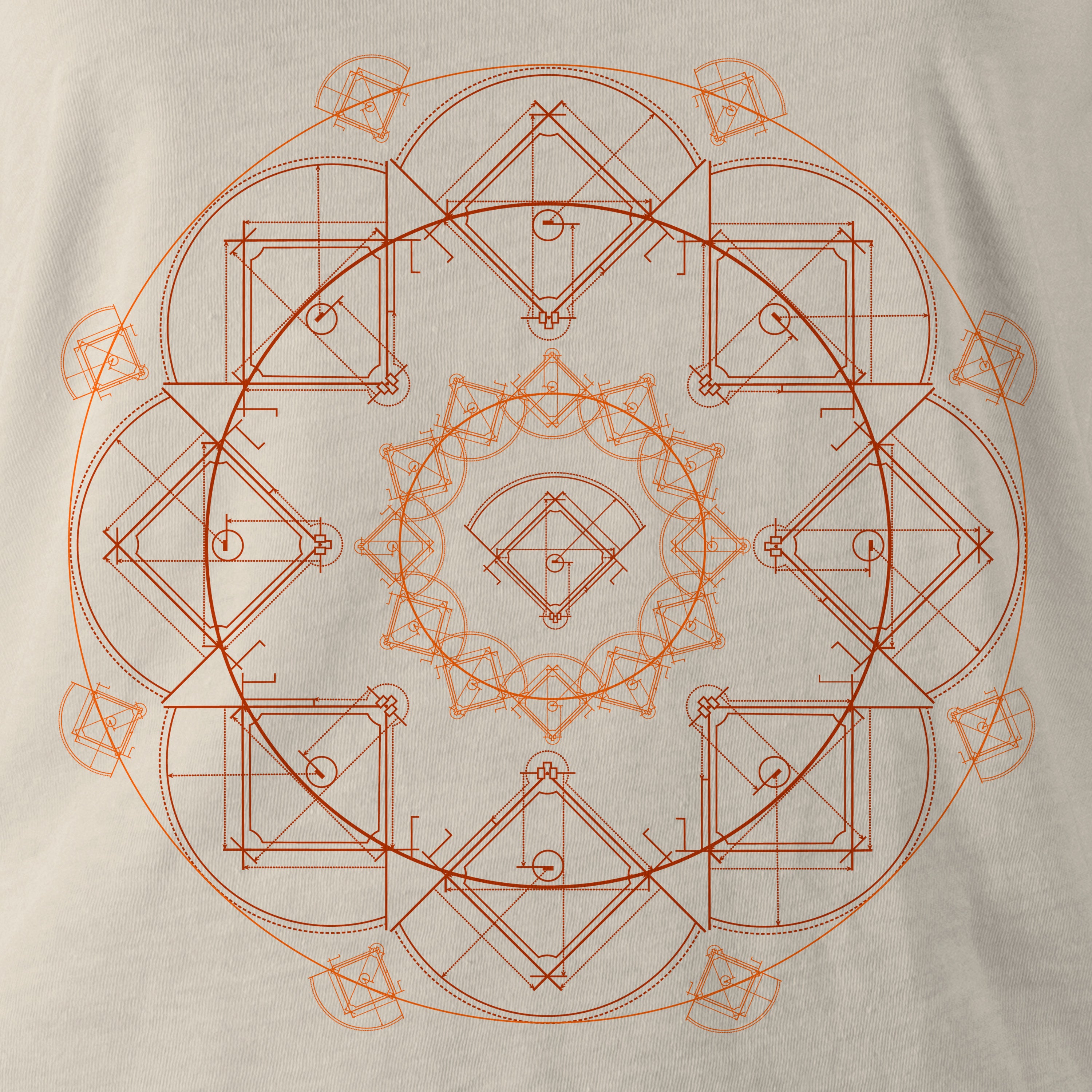 Baseball Field Mandala Sun Unisex T-Shirt