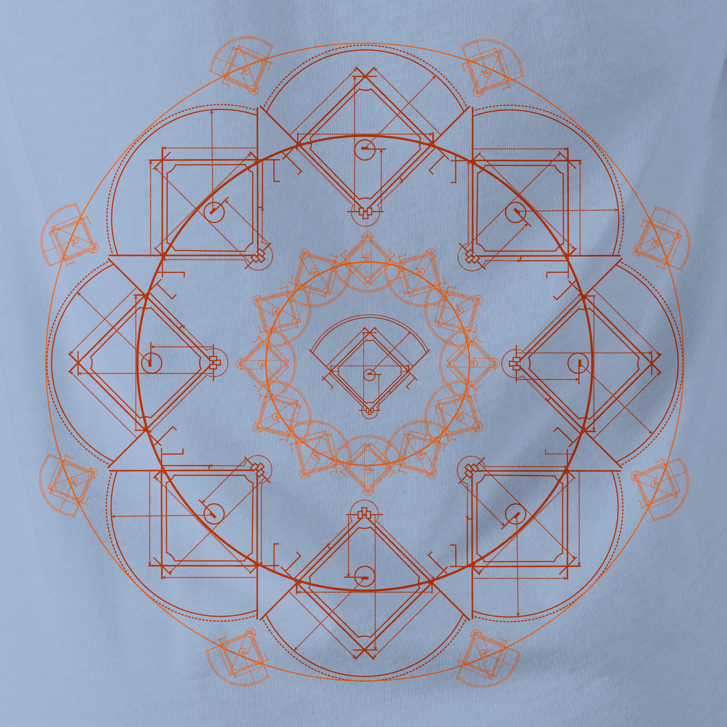 Baseball Field Mandala Sun Unisex T-Shirt