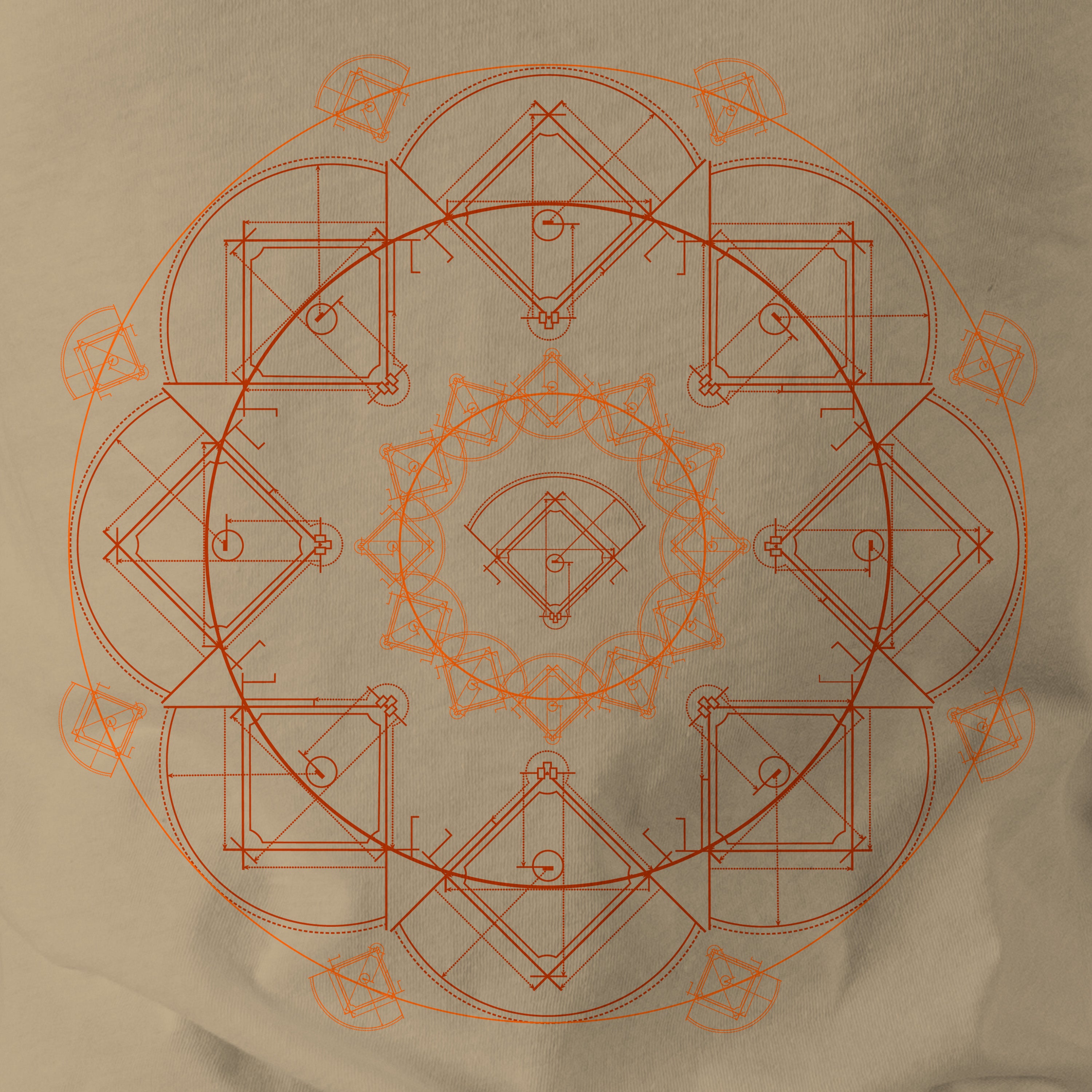 Baseball Field Mandala Sun Unisex T-Shirt