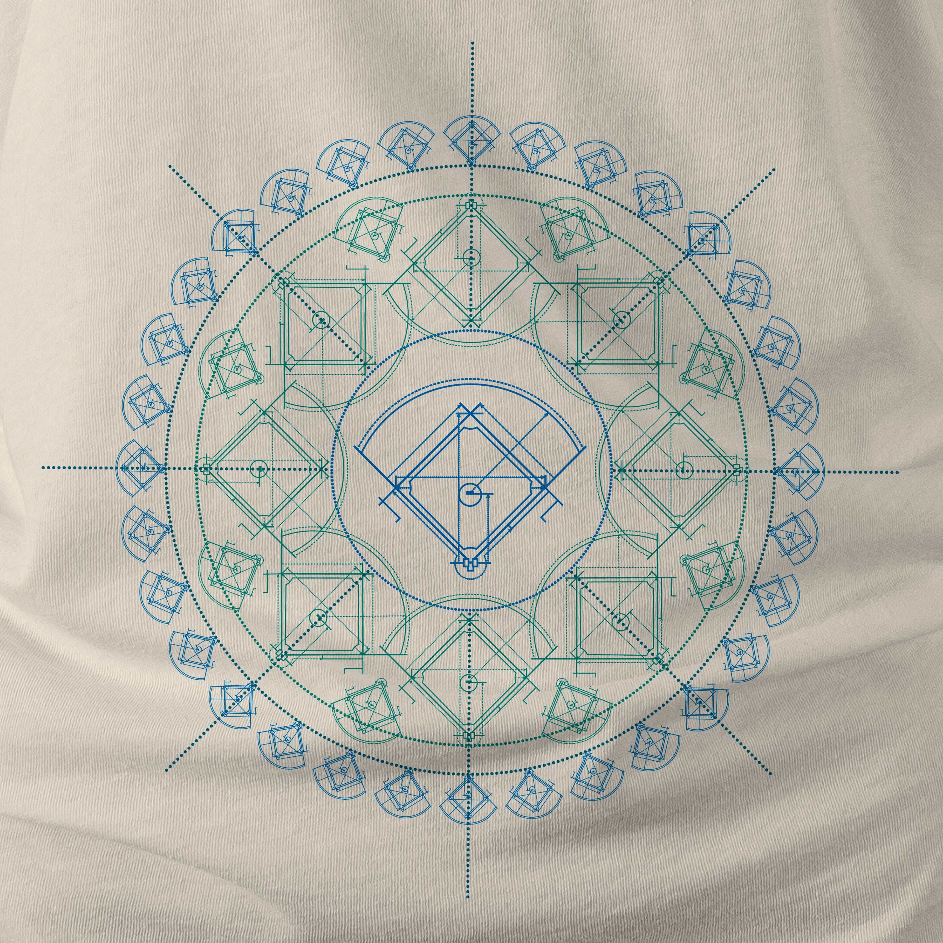 Baseball Field Mandala Sky Unisex T-Shirt